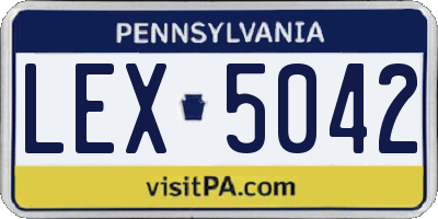 PA license plate LEX5042