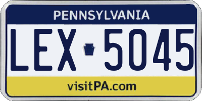 PA license plate LEX5045