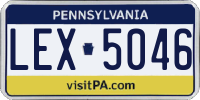 PA license plate LEX5046