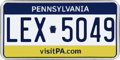 PA license plate LEX5049