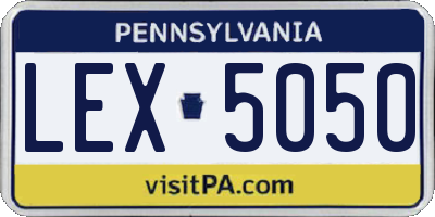 PA license plate LEX5050
