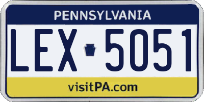PA license plate LEX5051