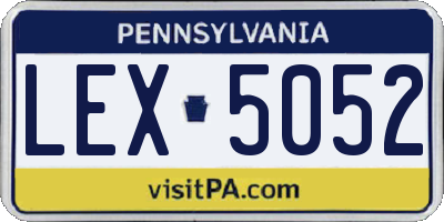 PA license plate LEX5052