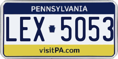 PA license plate LEX5053