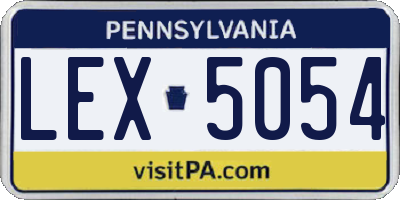 PA license plate LEX5054