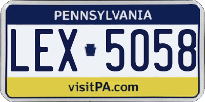 PA license plate LEX5058
