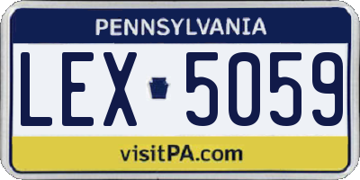 PA license plate LEX5059