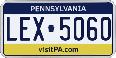 PA license plate LEX5060