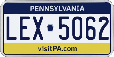 PA license plate LEX5062