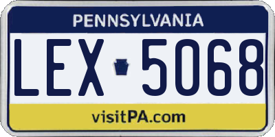 PA license plate LEX5068