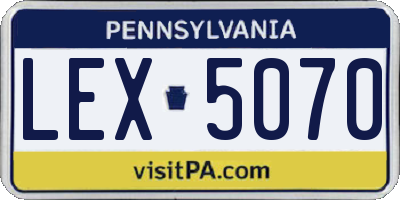 PA license plate LEX5070