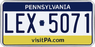 PA license plate LEX5071