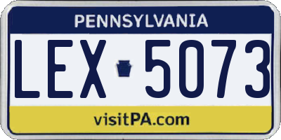 PA license plate LEX5073