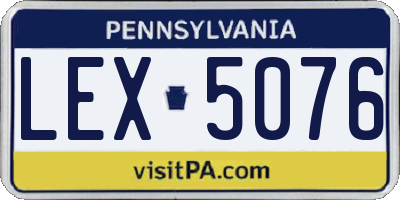 PA license plate LEX5076