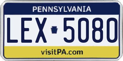 PA license plate LEX5080