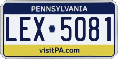 PA license plate LEX5081