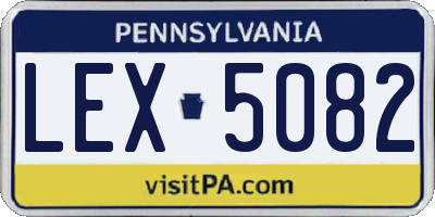 PA license plate LEX5082