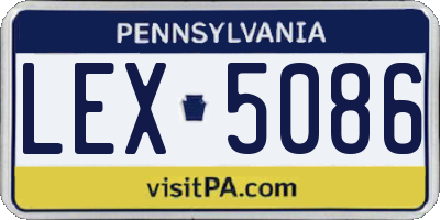 PA license plate LEX5086