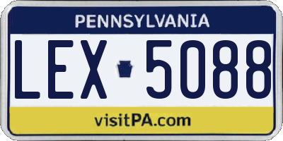 PA license plate LEX5088