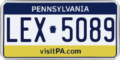 PA license plate LEX5089