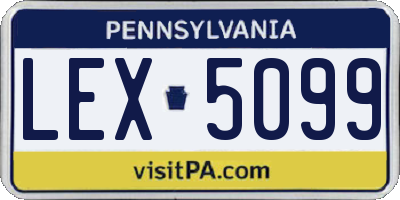 PA license plate LEX5099