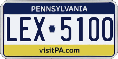 PA license plate LEX5100