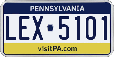 PA license plate LEX5101