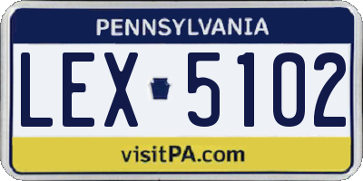 PA license plate LEX5102