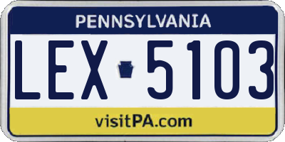 PA license plate LEX5103