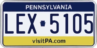 PA license plate LEX5105