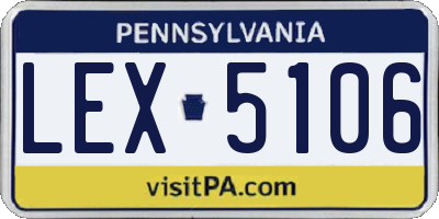 PA license plate LEX5106