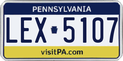 PA license plate LEX5107