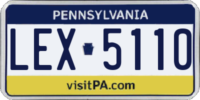 PA license plate LEX5110