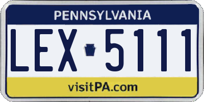 PA license plate LEX5111