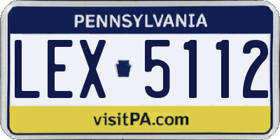 PA license plate LEX5112