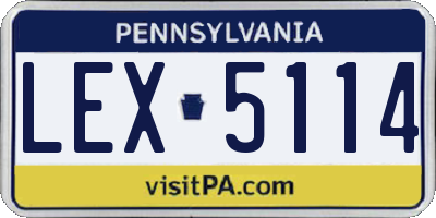 PA license plate LEX5114