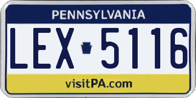 PA license plate LEX5116