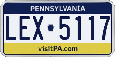 PA license plate LEX5117