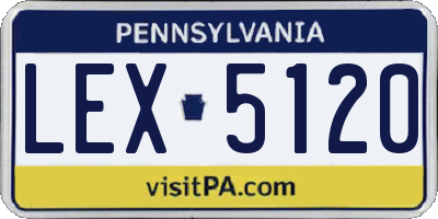 PA license plate LEX5120