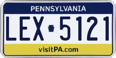 PA license plate LEX5121