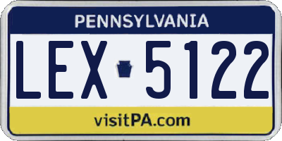 PA license plate LEX5122