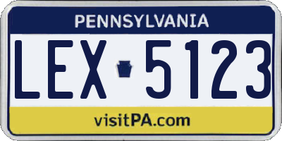 PA license plate LEX5123