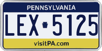 PA license plate LEX5125