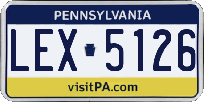 PA license plate LEX5126
