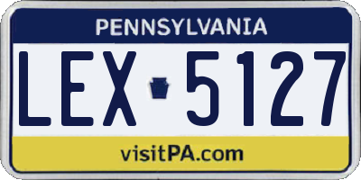 PA license plate LEX5127