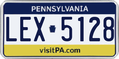 PA license plate LEX5128