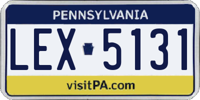 PA license plate LEX5131