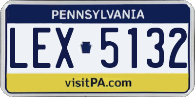PA license plate LEX5132