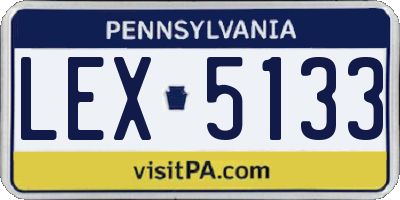 PA license plate LEX5133
