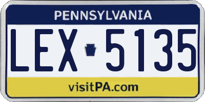 PA license plate LEX5135